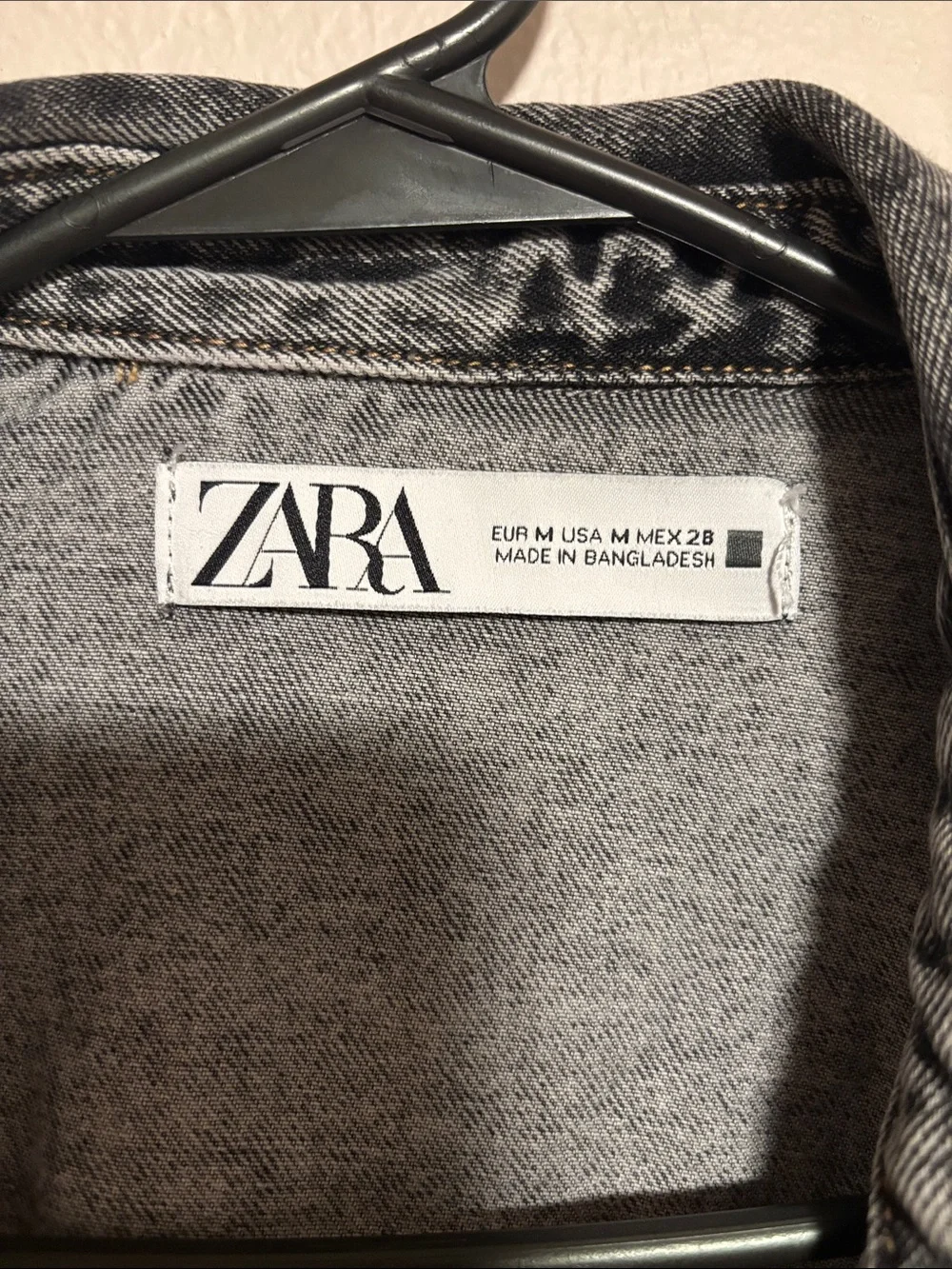 Zara Acid-Wash Oversized Denim Shirt Jacket - Grey - Picture 2 of 2